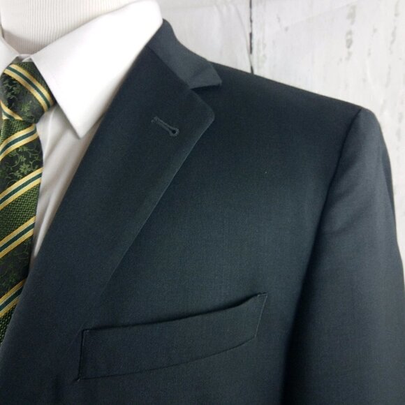 Joseph Abboud Italian Super 120's 42R Wool 2 Button Charcoal Suit Blazer Jacket - Picture 3 of 10